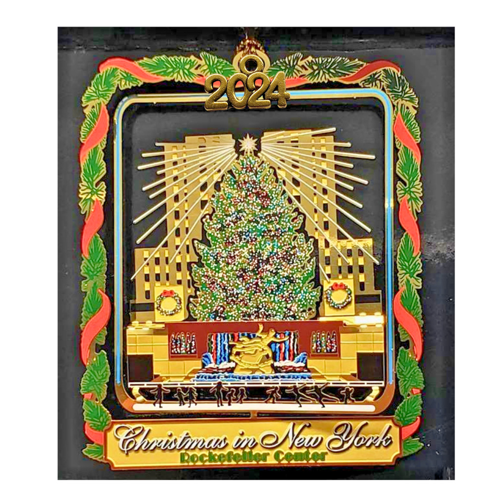 Rockefeller Center Christmas Tree Ornament New York City, Personalize Year Charm